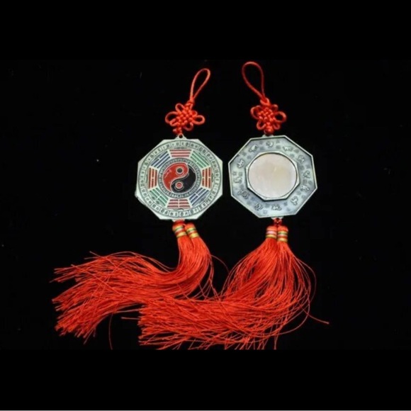 Other - NWT DECORATIVE PENDANT FENG SHUI BAGUA MIRROR YIN YANG WITH GOOD LUCK KNOT